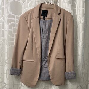 Forever 21 Beige Blazer with Striped Lining